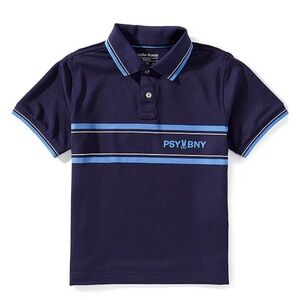 NWT! Psycho Bunny Kids Polo Shirt in Navy and Blue